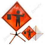 Roll Up Sign & Stand - Flagger Ahead Roll Up Traffic Sign